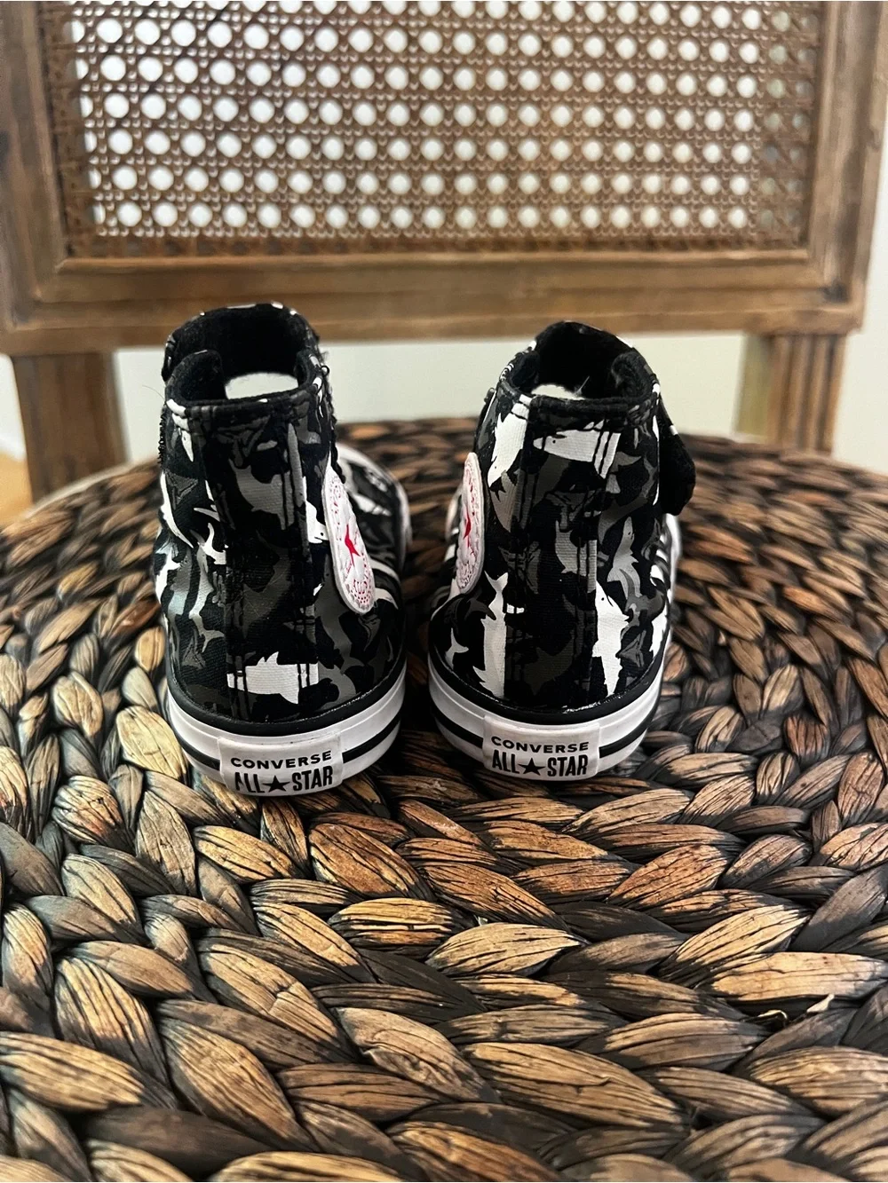 Converse Kids Black & White Camouflage High-Top Sneakers